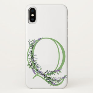 Funda Para iPhone X Monograma Q Lavanda Eucalipto