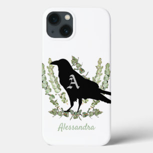 Funda Para iPhone 13 Monograma Raven Spirit Animal personalizado