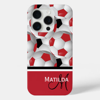 title_seo2 Monograma Red Black Soccer Ball Pattern