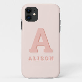 Funda Para iPhone 11 Monograma retro inicial y nombre personalizado mod