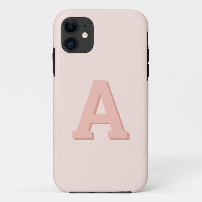 Funda De Case-Mate Para iPhone Monograma retro moderno inicial (Reverso)