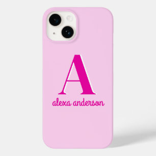 Funda Para iPhone 14 De Case-Mate Monograma retro rosado caliente