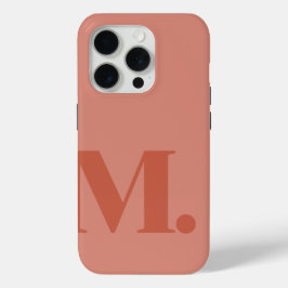 Funda Para iPhone 15 Pro Monograma rojo claro Color básico Minimalista
