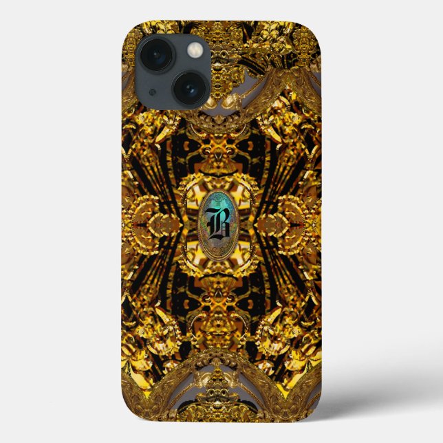 Funda De Case-Mate Para iPhone Monograma Romántico Elegante Velgeorge (Reverso)