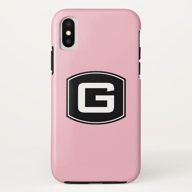 Funda De Case-Mate Para iPhone Monograma rosa (Reverso)