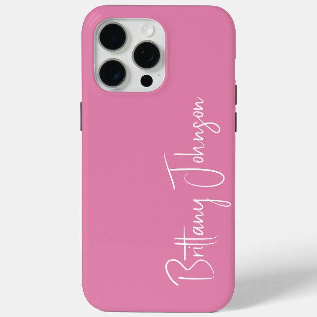 Funda De Case-Mate Para iPhone Monograma Rosa (Reverso )