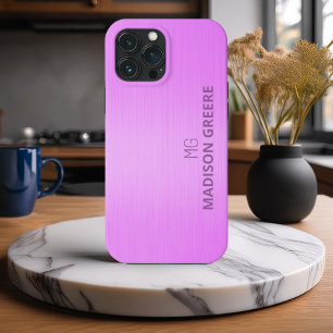 Funda Para iPhone 13 Pro Monograma rosa de diseño minimalista