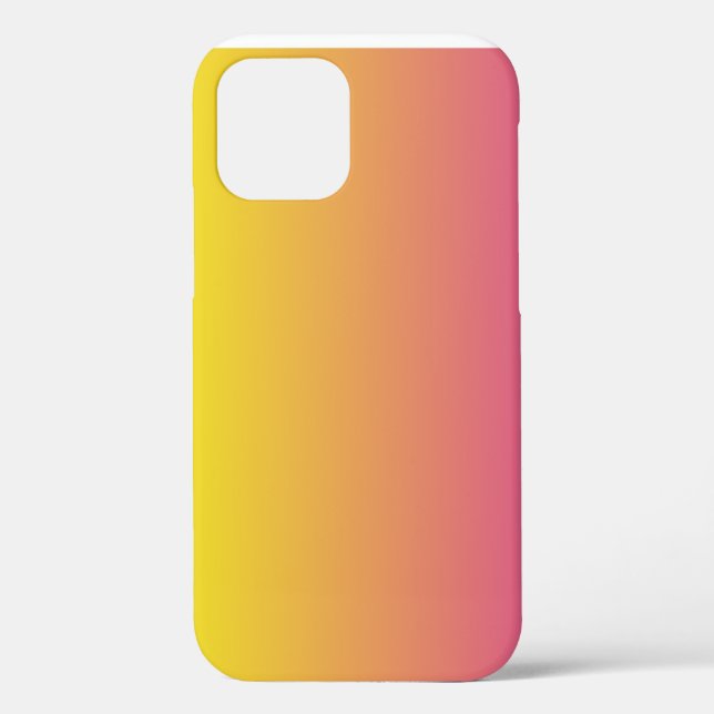 Funda De Case-Mate Para iPhone Monograma rosa de moda amarillo (Reverso )