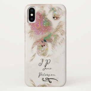 Funda Para iPhone X Monograma rosa espiral
