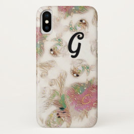 Funda Para iPhone X Monograma rosa espiral