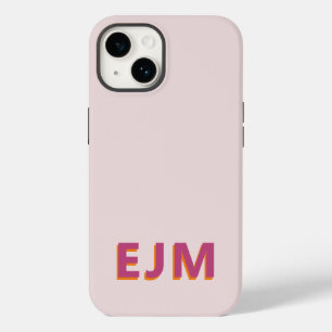 Funda Para iPhone 14 De Case-Mate Monograma rosa Rubor Letra inicial retro simple