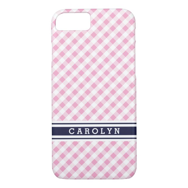 Funda De Case-Mate Para iPhone monograma rosado de muy buen gusto elegante del (Reverso)
