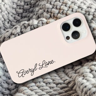 Funda Para iPhone 15 Pro Monograma Rubor Rosa Moderno Femenino Minimalista