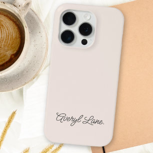 Funda Para iPhone 15 Pro Monograma Rubor Rosa Moderno Femenino Minimalista