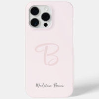 Monograma Rubor Rosa Moderno Feminina Minimalista