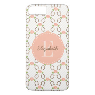 Funda Para iPhone 8 Plus/7 Plus Monograma Rubor subió y herradura