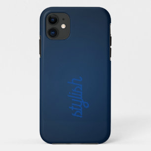 Funda Para iPhone 11 Monograma Rústico ] Azul oscuro