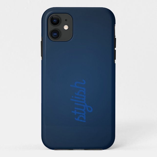 Funda De Case-Mate Para iPhone Monograma Rústico ] Azul oscuro (Reverso)