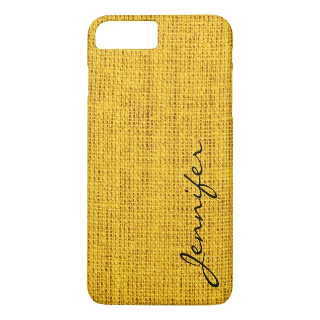 Funda De Case-Mate Para iPhone Monograma Rústico Rústico de Búlgaro Amarillo (Reverso)
