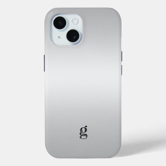 Funda De Case-Mate Para iPhone Monograma Rústico Verde azulado Personalizar Gris  (Reverso )