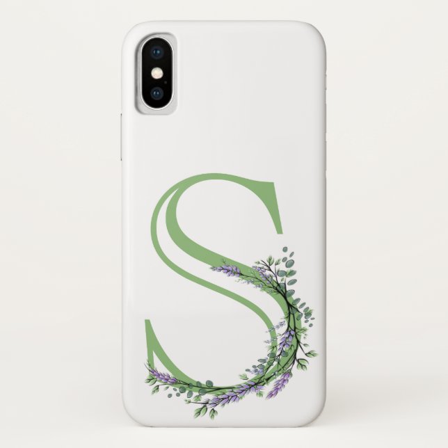 Funda De Case-Mate Para iPhone Monograma S Lavender Eucalipto (Reverso)
