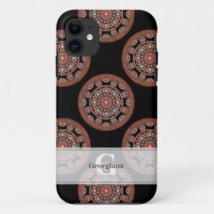 Funda Para iPhone 11 Monograma Safari Sunset Bohemian Polka Dot Mandala