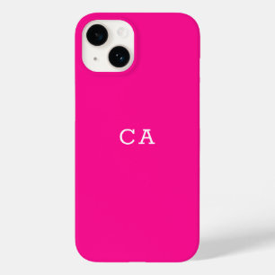 Funda Para iPhone 14 De Case-Mate Monograma sencillo y elegante de color rosa calien