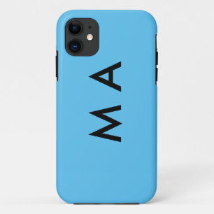 Funda Para iPhone 11 Monograma simple añade tu letra nombre hombre mini