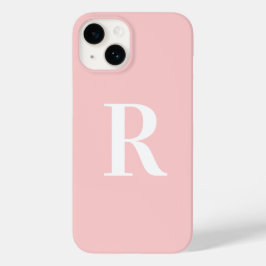 Funda Para iPhone 15 Monograma simple moderno rosa