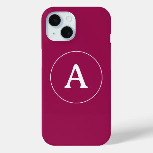 Funda Para iPhone 15 Monograma simple personalizado
