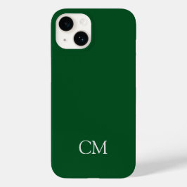 Funda Para iPhone 14 De Case-Mate Monograma simple verde oscuro