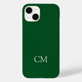 Funda Para iPhone 14 De Case-Mate Monograma simple verde oscuro