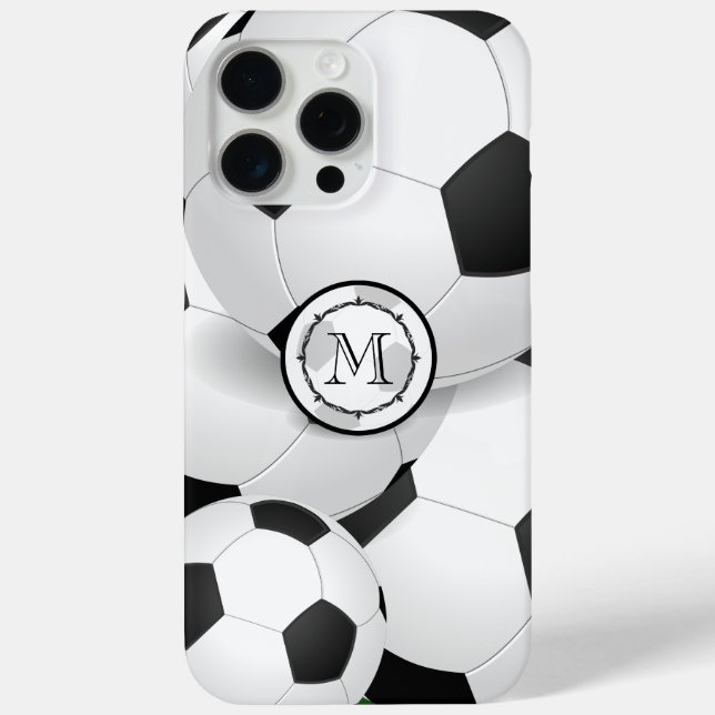 Funda De Case-Mate Para iPhone Monograma Soccer Ball iPhone (Reverso )