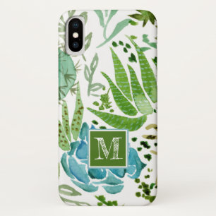 Funda Para iPhone X Monograma Suculento campo I