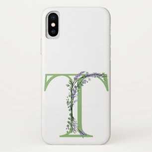 Funda Para iPhone X Monograma T Lavender Eucalyptus