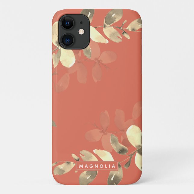 Funda De Case-Mate Para iPhone Monograma Terracotta Oro Eucalipto (Reverso)