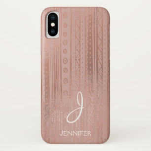Funda Para iPhone X Monograma tribal del modelo de Boho del Relieve