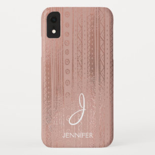 Funda Para iPhone XR Monograma tribal del modelo de Boho del Relieve