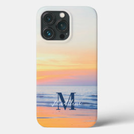 Funda Para iPhone 13 Pro Monograma tropical del océano costero
