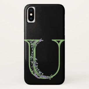 Funda Para iPhone X Monograma U Lavanda Eucalipto