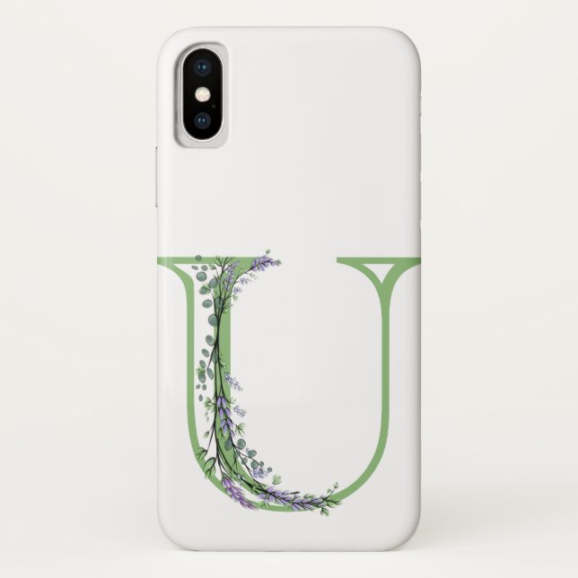 Funda De Case-Mate Para iPhone Monograma U Lavender Eucalipto (Reverso)