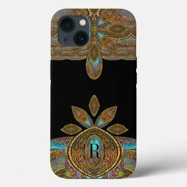 Funda De Case-Mate Para iPhone Monograma único Centauri Deco Girly  (Reverso )