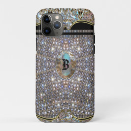 Funda Para iPhone 11 Pro Monograma único de Moda digital elegante