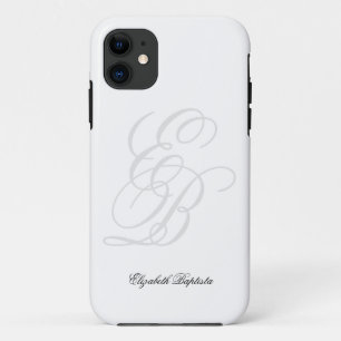 Funda Para iPhone 11 Monograma único flamenco elegante