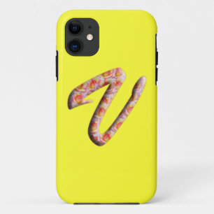 Funda Para iPhone 11 Monograma V en Rosas Patrón Iphone 5 Funda