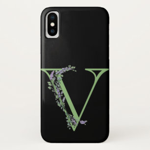 Funda Para iPhone X Monograma V Eucalipto Lavanda