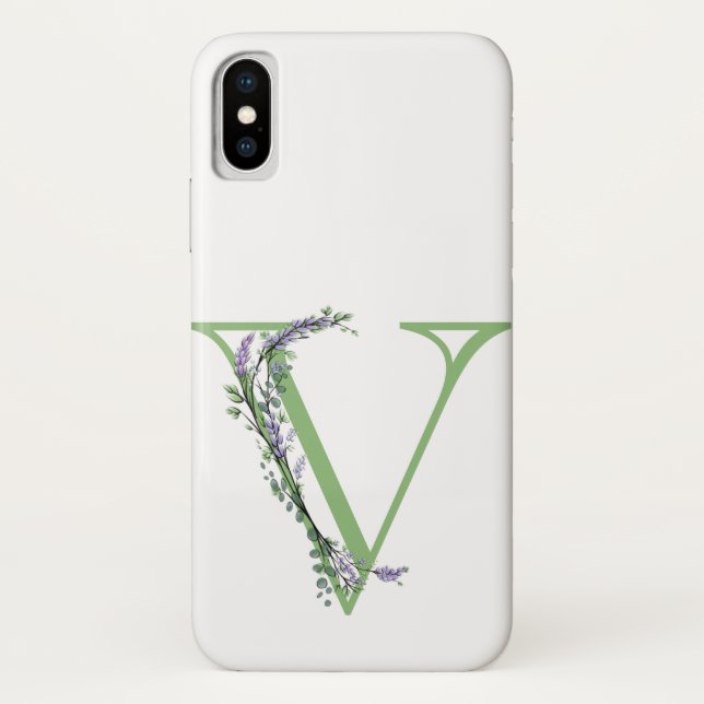 Funda De Case-Mate Para iPhone Monograma V Lavender Eucalyptus (Reverso)