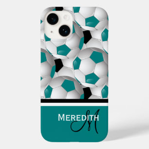 Funda Para iPhone 14 De Case-Mate Monograma Verde azulado Patrón de bolas de fútbo