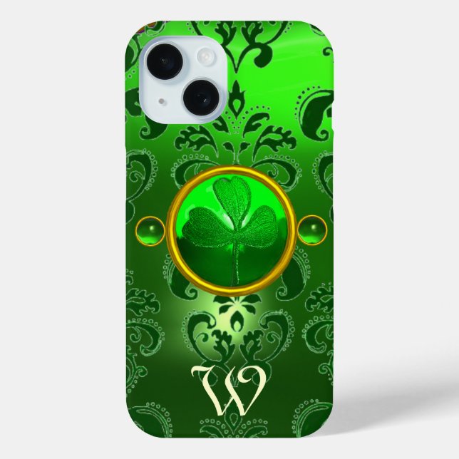 FUNDA DE Case-Mate PARA iPhone MONOGRAMA VERDE VERDE DE SAINT PATRICK (Reverso )