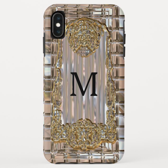 Funda De Case-Mate Para iPhone Monograma vex Art Deco (Reverso)